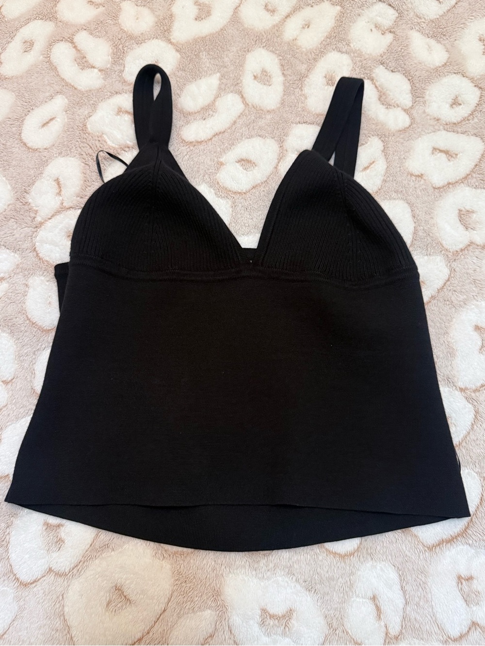 Free People Black Ribbed Bustier Tank